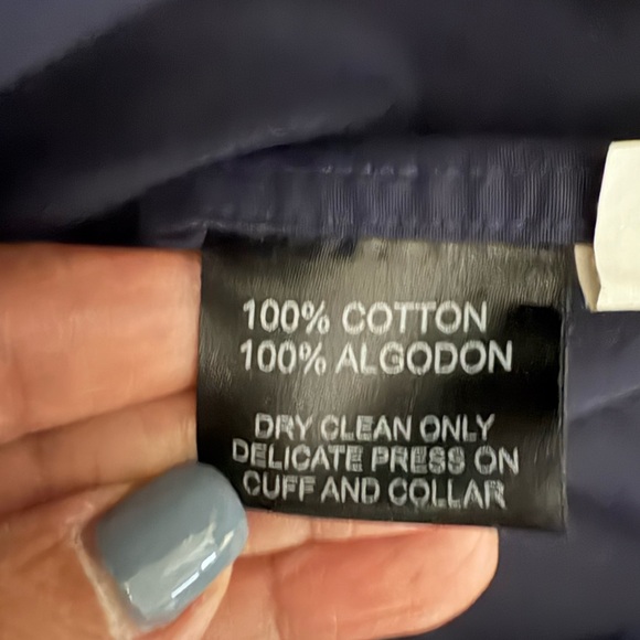 Men's Navy Blue Button-Up Shirt - Picture 8 of 8